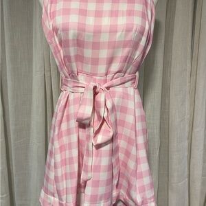 Pink Gingham Sleeveless Romper